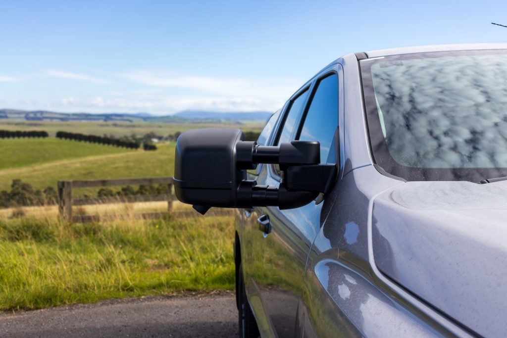 Nissan Navara D27 Clearview Mirrors in their first extended position